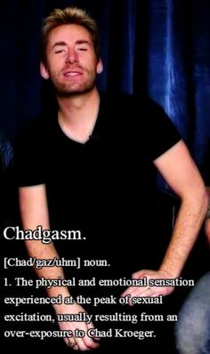 a man sitting in front of a blue curtain with the caption chagasm