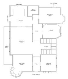 the floor plan for a house with stairs