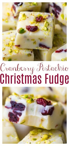 cranberry pistachio christmas fudge is an easy and delicious holiday dessert