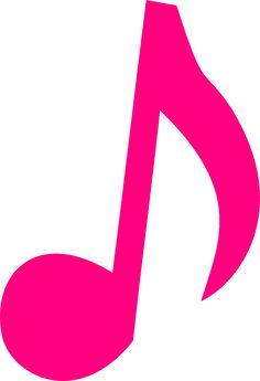 a pink musical note on a white background