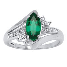 PRICES MAY VARY. Main Stone: 1 Marquise Faceted Cut Lab Created Green Emerald, 1.40 carats, 10 mm x 5 mm Accent Stone: 12 Cubic Zirconias .12 cttw Platinum-Plated Sterling Silver; Contains 3.10 grams of Sterling Silver Measures: 16.5 mm wide x 13.5 mm long x 4.5 mm high; Shank Width: 1.5 mm wide Includes gift box and drawstring pouch PalmBeach Jewelry exclusive. Treat yourself to something gorgeous! Elevate any look instantly with this genuine marquise-cut ring, adorned with brilliant round-cut Marquise Cut Rings, Princess Diamond Ring, Green Emerald Ring, Palm Beach Jewelry, Square Diamond, Cubic Zirconia Rings, Princess Diamond, Emerald Jewelry, Vintage Diamond