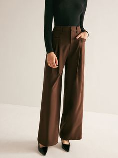 DETAILS
Composition: 92% Polyester, 8% Elastane
Design: Plain
Style: Casual
Thickness: Regular
Sheer: No
Material: Woven Fabric
Occasion: Leisure, Home, Work Brown Loose Pants, Brown Work Pants, Brown Wide Leg Pants, Clothes Wishlist, Mid Waist Pants, Christmas Concert, Tracksuit Pants, Plain Style, Home Work