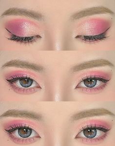 Bold Lipstick Makeup, Pretty Eye Makeup, Pink Eye Makeup, Barbie Makeup, Eye Makeup Pictures