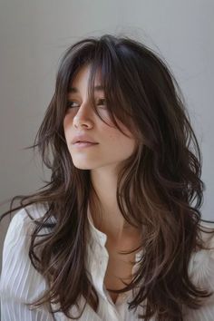 Haircut Names, Hairstyles Brunette, Tattoo Beautiful, Haircuts For Long Hair With Layers, Hair Inspiration Long, Hairstyles For Layered Hair, Long Layered Haircuts, Square Face, Men's Haircut