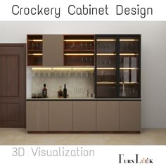 an image of a kitchen with cabinets and wine glasses