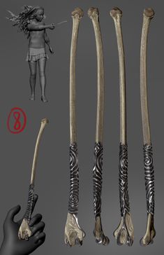 an image of different types of bones in the shape of human hands and feet, including two