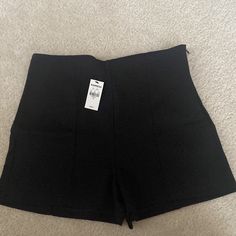 Express Hot Pants With Stretch 4% Spandex With Zipper Detail On The Side Very Polished And Retro Look In The Color Black From Express. Nwt. Please See Pictures For Measurements. Hot Pants Shorts, The Color Black, Zipper Detail, Retro Look, On The Side, High Waist, High Waisted, Spandex, Womens Shorts