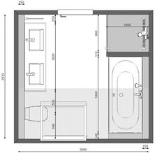 a drawing of a bathroom with toilet, sink and bathtub in the middle of it