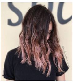 Pastel Pink Hair Ombre, Gold Ombre Hair, Hair Color Ideas For Brunettes Balayage, Rose Gold Hair Ombre, Short Balayage, Haircut Idea, Balayage Hairstyle, Pink Ombre Hair, Hair Fair