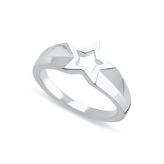 Open Star Ring by Scream Pretty Wonder Woman Jewelry, Star Face, Celestial Ring, Ring Stack, Ring Collection, Branded Packaging, Celestial Jewelry, Matching Jewelry, Star Jewelry