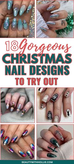 18 Gorgeous Christmas Nail Looks To Try This Year Cute Winter Nails, Winter Nail Colors, Christmas Nail Ideas, December Nails, Nail Colors Winter