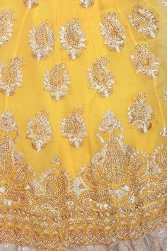 Yellow Gotta Patti Anarkali Yellow Anarkali, Gota Patti Work, Gotta Patti, Embroidered Motifs, Designer Party Wear Dresses, Indian Suits, Net Fabric, Light Pink Color, Gold Lace