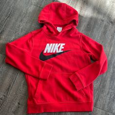 My Son Wanted This But Never Wore Itbrand New Nike Hoodie Size Medium (8-10) Super Cute Super Soft And A Great Hoodie! Nike Red Fleece Hoodie, Nike Red Sweatshirt With Drawstring Hood, Red Nike Sweatshirt With Drawstring Hood, Nike Red Casual Hoodie, Nike Red Crew Neck Hoodie, Red Nike Sweatshirt With Ribbed Cuffs, Red Nike Hooded Sweatshirt, Nike Red Hoodie For Fall, Red Nike Hooded Top