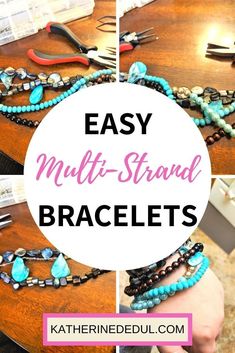 the instructions to make multi strand bracelets with beads and bead work on them