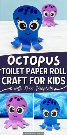 octopus toilet paper roll craft for kids with free template