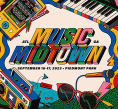 an advertisement for the music midtown festival