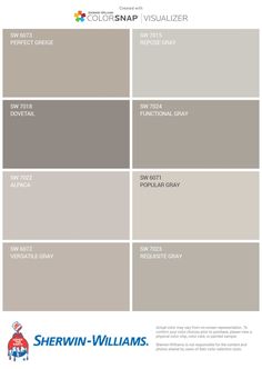 the color scheme for sheryln williams's new gray paint colorsnap visualizer