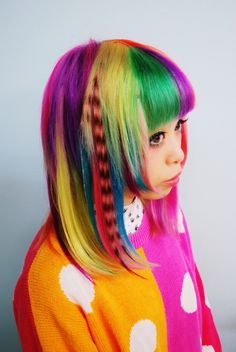 Fun Hair Color Ideas, Dyed Hair Inspiration, Fun Hair, Funky Hairstyles, Hair Stylies, Colored Hair, Hair Dye Colors, Hair Reference