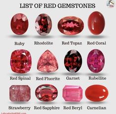 Types Of Red, Red Gems, Red Beryl, Red Sapphire, Red Stones