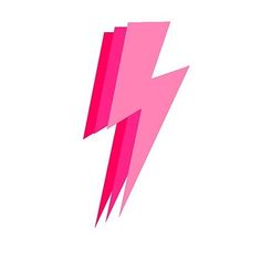 a pink lightning bolt on a white background