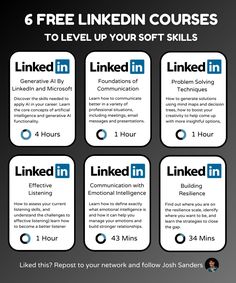 six linkedin courses to level up your soft skills infographical image below is the link between linkedin and linkedin