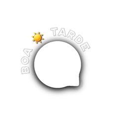 the silhouette of a person's head with sun above it and text reading boa tarde