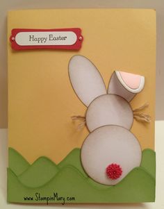 a happy easter card with an egg in the shape of a bunny