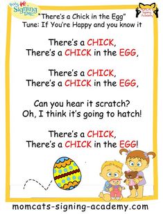 an easter poem with the words chick, there's a chick in the egg