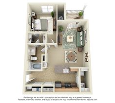 the floor plan of a two bedroom apartment