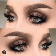 Smokey Eye Green Eyes, Inner Eye Highlight, Formal Event Makeup, Daytime Smokey Eye, Rock Makeup, Eye Makeup Cut Crease, Eye Green, Dipbrow Pomade, Event Makeup