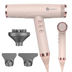 PRICES MAY VARY. 【2000W Powerful High-speed Motor, Super-fast Drying】 Slopehill professional hair dryer features an airflow of 26 m/s and a speed of 110,000 RPM, suitable for salon and home. Compact and stylish brushless hair dryers is more suitable for women 【Bio Ceramic and Ion Hair Care Technology】 Ionic hair dryer delivers 30 million negative ions with a steady distribution, using 100 times/second of sophisticated temperature control. Static electricity is reduced with a blow dryer using far Diffuser Attachment, Compact Hair Dryer, Hair Dryer Diffuser, Portable Hair Dryer, Hair Diffuser, Best Hair Dryer, Ionic Hair Dryer, Professional Hair Dryer, Hair Dryer Brush