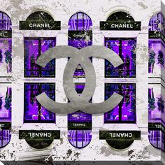 Artist: BY Jodi Product Type: Gallery Wrapped Canvas Purple Chanel Aesthetic, Purple Wall Art, Purple Walls, Chanel Logo, Fall Mantel Decorations, Stretched Canvas Wall Art, Shopping Chanel, Fashion Wall Art, Online Art Gallery