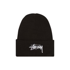 Find NIKE X Stussy Cuff Beanie on Editorialist. This Cuff Beanie by Nike and Stussy is rendered in black with white embroideries of each brand's logo on the cuff for a minimalist aesthetic. It's from SS20 and rib-knitted for a stretchy fit. Stussy Beanie, Nike X Stussy, Stussy Logo, Cool Beanies, White Embroidery, Minimalist Aesthetic, Logo Branding, Rib Knit, Accessories Hats