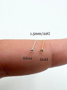 the measurements of different piercings on someone's finger