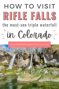 Do you like chasing waterfalls and are planning a Colorado vacation? Then you’ve gotta see Rifle Falls, one of the best waterfalls in Colorado! And you can get up close to the falls with one of the easy Colorado waterfall hikes. Wondering what you need to know for visiting the Colorado waterfalls? Click here for all the deets on how to see Rifle Falls at Rifle Falls State Park, including: Rifle Falls State Park Info, Best Time to Visit Rifle Falls, What To Expect at Rifle Falls, and more! Colorado Autumn, Hiking Colorado, Colorado Life, Mountain Trip, Usa Places To Visit, Western Colorado, Camping Products