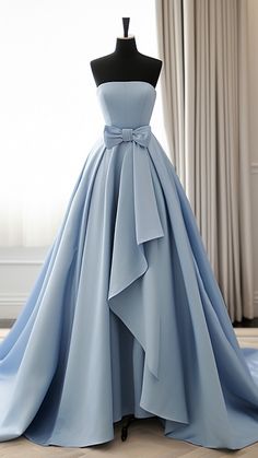 Item Descriptions: Product Code: DE433 Silhouette: A-line Length: Floor Length Fabric: Satin Back Style: Zipper Built-In Bra: Yes Shown Color: Blue Blue Long Prom Dress, Satin Long Prom Dress, Prom Dress Blue, Long Formal Dress, Long Evening Dress, Blue Satin, Long Prom Dress, Dress Blue, Evening Dress