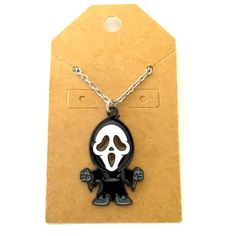 New Black Tone Ghostface Necklace Silver Necklace Chain Length: 20”In. Charm Size: 1 1/8” In. Ghostface Accessories, Ghostface Necklace, Silver Necklace Chain, Necklace Chain Lengths, Silver Chain Necklace, Necklace Chain, Necklace Silver, Chain Lengths, Chain Length