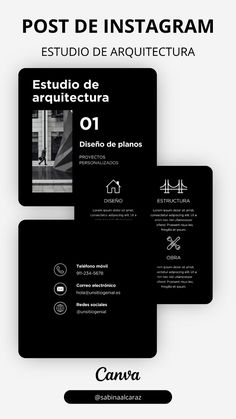 an image of a black and white poster with the words estudio de arquitetura