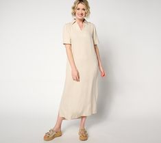 Less effort, more elegance. When this easygoing linen-blend dress is your canvas for summer style, everything else just seems to fall into place. (And impromptu dinner, beach, or travel plans are a breeze!) From BEAUTIFUL by Lawrence Zarian. Cream Linen Dress For The Beach, Summer Linen Dress With Relaxed Fit, Neutral Relaxed Linen Dress For Summer, Relaxed Fit Neutral Linen Dress For Summer, Neutral Linen Beach Dress For Summer, Neutral Linen Summer Dress For Daywear, Neutral Linen Dress For Summer Daywear, Cream Linen Beach Dress, Beige Linen Beach Dress