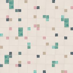 an abstract tile pattern with pastel colors and squares on the bottom half of it