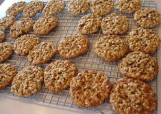 some cookies are cooling on a wire rack