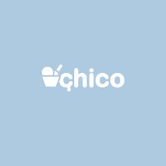 the word chico is written in white on a blue background