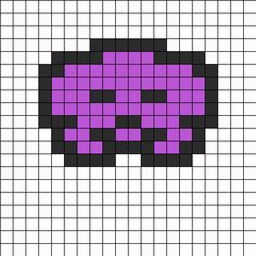 the pixel pattern in purple and black is shown on a white background, it looks like an