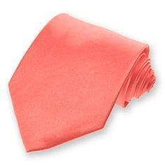 Shop Coral Solid Color Ties at discount prices. These Men's Coral Solid Color Neckties are made of all polyester and feature a satin finish. Peach Tie, Coral Tie, Beachy Wedding, Coral Shirt, Groomsmen Outfits, Accent Colors For Gray, Coral Wedding, Wedding Garden, Wedding Theme Colors