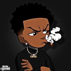 Boondocks Gangsta, Hood Cartoon Art, Hood Pfp, Boondocks Wallpaper, Drippy Wallpapers, Waves Cartoon, The Boondocks Cartoon, Cool Cartoon Drawings, Hood Wallpapers