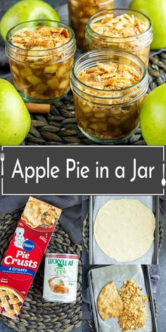 apple pie in a jar with apples and other ingredients