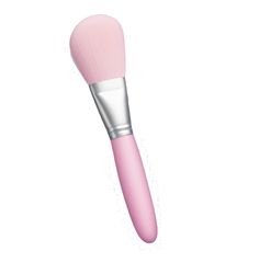 a pink makeup brush on a white background