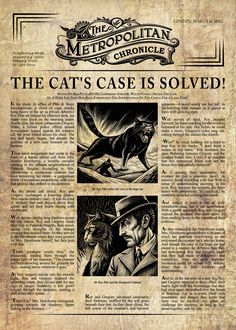 the cat's case is solved by an old newspaper page with pictures of cats