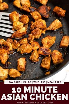 10 Minute Skillet Asian Chicken is the perfect quick and healthy dinner idea! This easy skillet chicken dish is perfect with rice, cauliflower rice, pasta and veggies! Great for quick and simple weeknight dinners or meal prep! Gluten free, low carb, paleo, Whole30 and keto friendly! Meal Prep Gluten Free, Simple Weeknight Dinners, Pasta And Veggies, Rice Cauliflower, Easy Skillet Chicken, Whole30 Meal Prep, Easy Whole 30 Recipes, Asian Chicken Recipes, Clean Eating Chicken