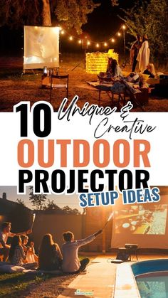 Explore 10 innovative outdoor projector setup ideas for every occasion! From DIY backyard movie nights to patio design enhancements, poolside screenings, and spooky Halloween displays. Discover creative ways to integrate a projector screen into your outdoor cinema. Get inspired to transform your patio or backyard into a magical movie theater under the stars. Perfect for unforgettable outdoor movie nights and charming backyard theater experiences. Projector Setup Ideas, Outdoor Projector Ideas, Outdoor Theater Ideas, Diy Backyard Movie Theater, Diy Movie Screen, Backyard Theater, Projector Setup